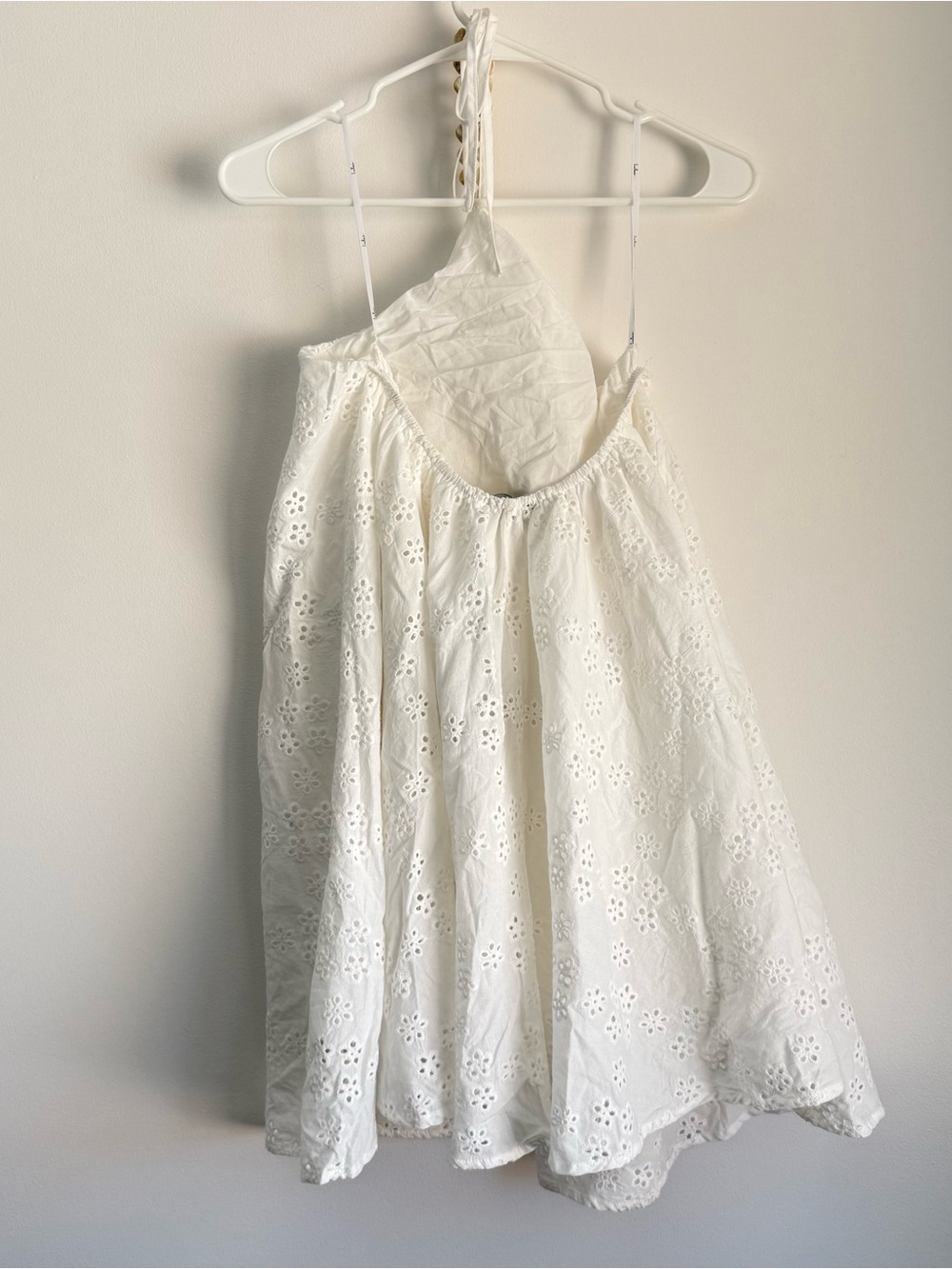 NWT Lulus Mina White Eyelet Embroidered Shift Mini Dress Size Small - Picture 7 of 8